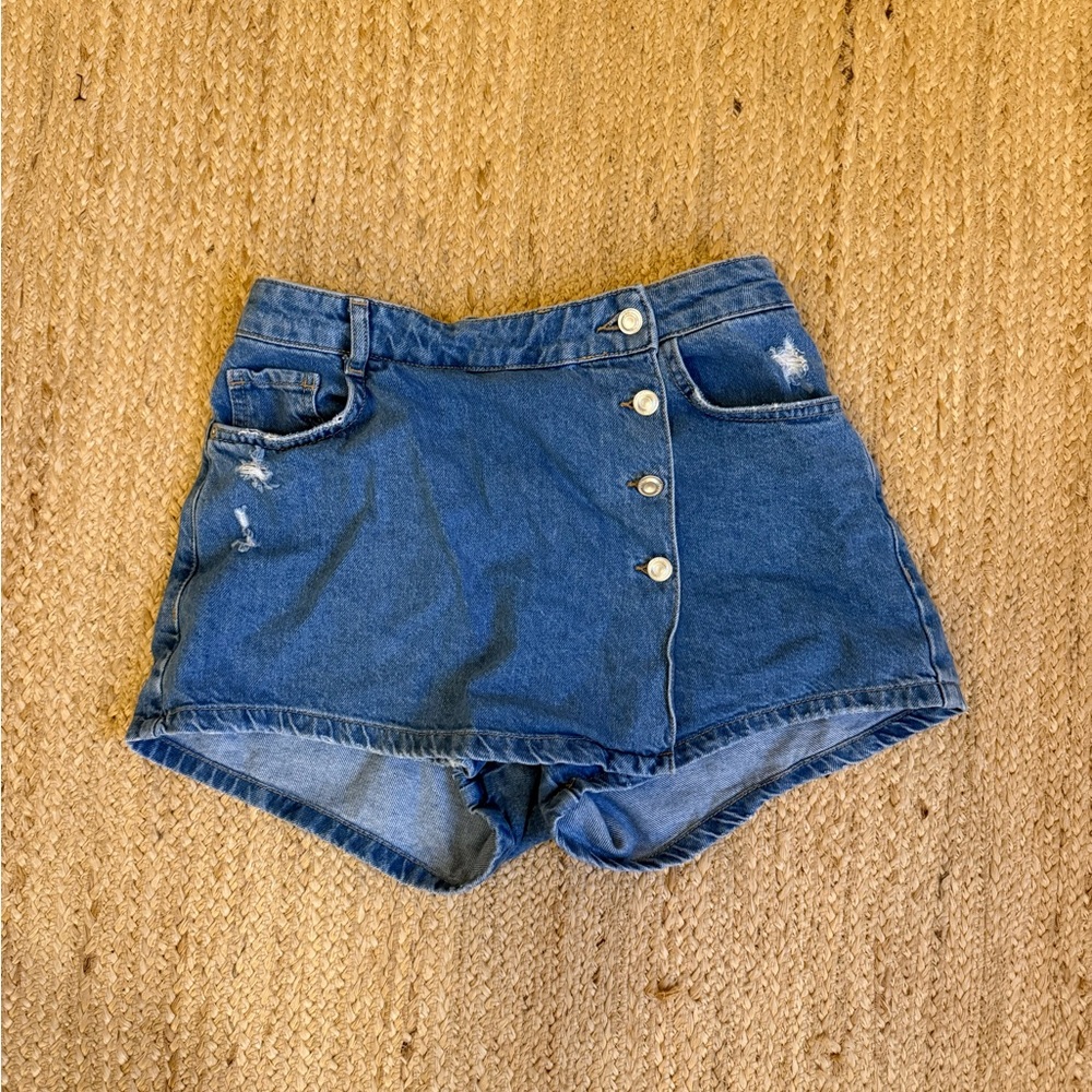 Zara Asymmetrical Denim Blue Skirt size M
